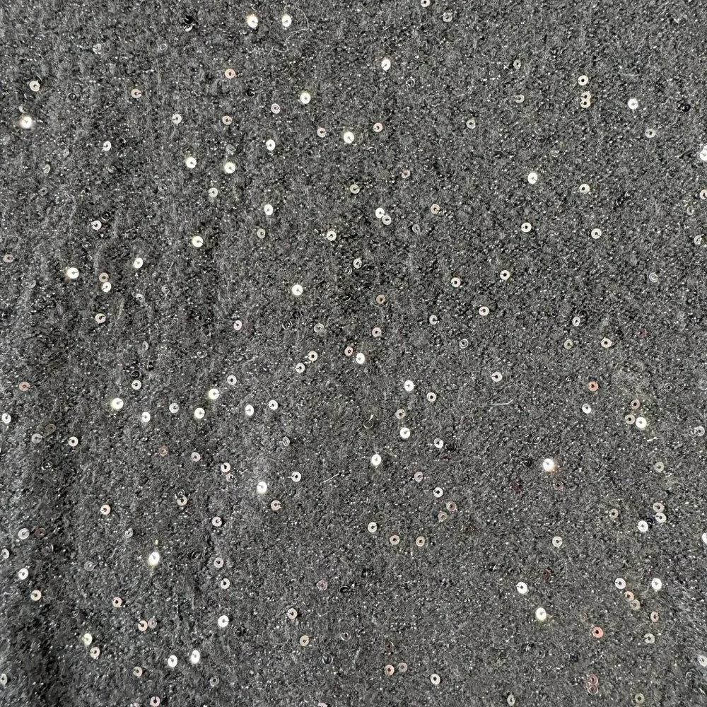 ✅ NWT Loft black sequin embroidered pull on knit midi skirt size S